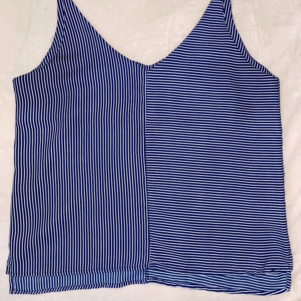 BP NORDSTROM Blue & White Striped Strappy Tank